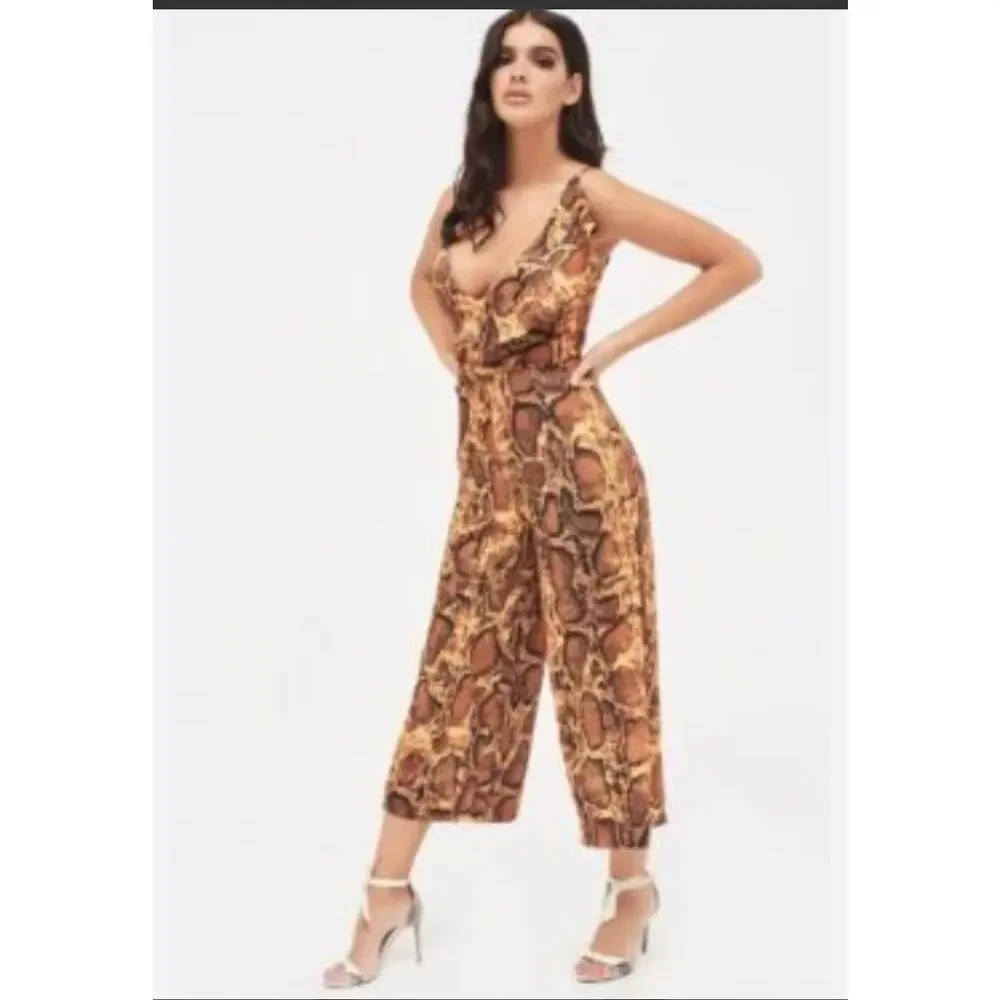 NWT Lavish Alice Snakeprint Jumpsuit